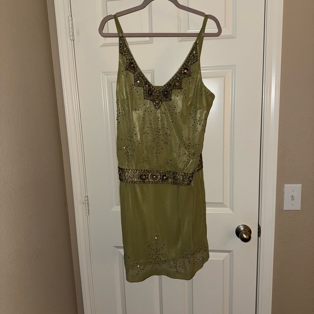 Sue Wong Nocturne Collection Green Embellished Mini Dress